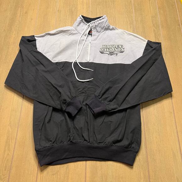 Vintage 1989 Harley Davidson Pullover Windbreaker Jacket Decker Madison WI MD